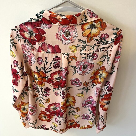 Women's Express Portofino Slim Fit Floral Blouse.  Size XS. - Picture 2 of 3
